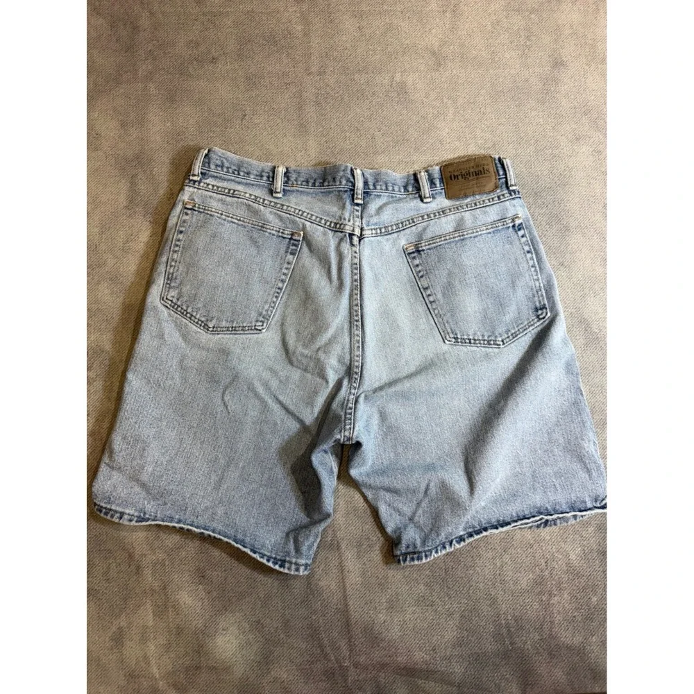 Wrangler Hero Originals Mens Blue Denim Shorts Light Wash Relaxed Fit Size 36